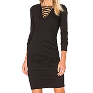 Pam and Gela lace up ruched dress